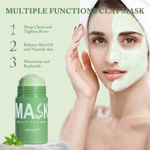 Green Tea Deep Cleanse Mask Stick 2-Pack - Blackhead Remover & Poreless Purifying Face Mask for Oil Control, Moisturizing - for Women and Men Avelisse