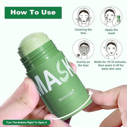 Green Tea Deep Cleanse Mask Stick 2-Pack - Blackhead Remover & Poreless Purifying Face Mask for Oil Control, Moisturizing - for Women and Men Avelisse