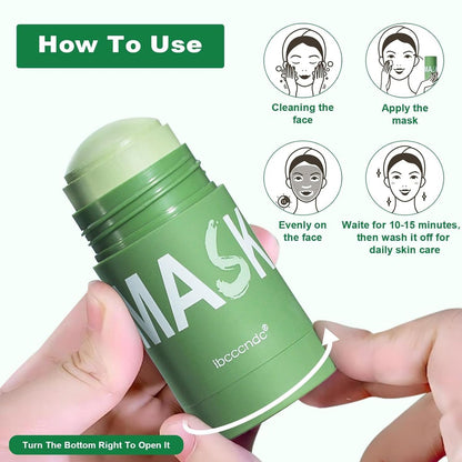 Green Tea Deep Cleanse Mask Stick 2-Pack - Blackhead Remover & Poreless Purifying Face Mask for Oil Control, Moisturizing - for Women and Men Avelisse
