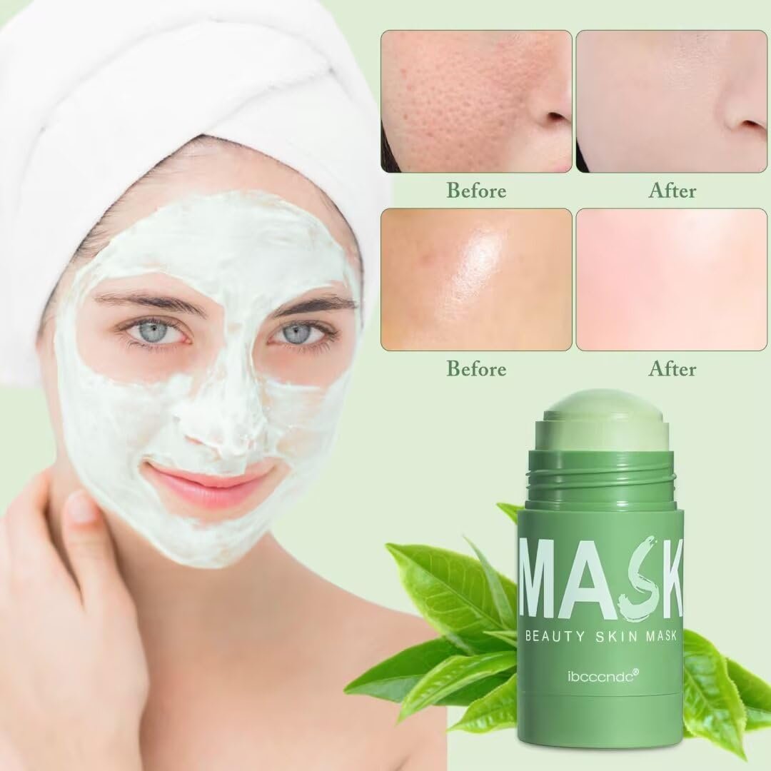 Green Tea Deep Cleanse Mask Stick 2-Pack - Blackhead Remover & Poreless Purifying Face Mask for Oil Control, Moisturizing - for Women and Men Avelisse