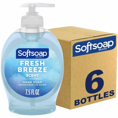 Softsoap Hand Soap Pump Dispenser, Fresh Breeze Scent, 7.5 oz, Pack of 6 Avelisse
