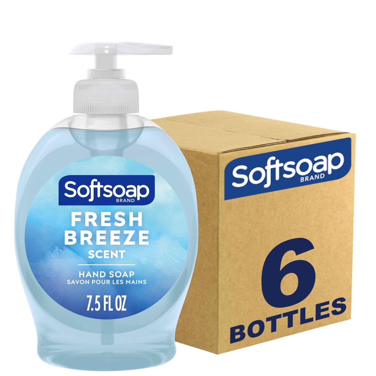 Softsoap Hand Soap Pump Dispenser, Fresh Breeze Scent, 7.5 oz, Pack of 6 Avelisse