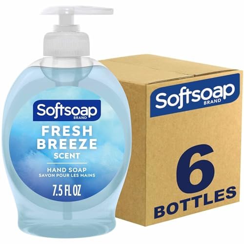 Softsoap Hand Soap Pump Dispenser, Fresh Breeze Scent, 7.5 oz, Pack of 6 Avelisse