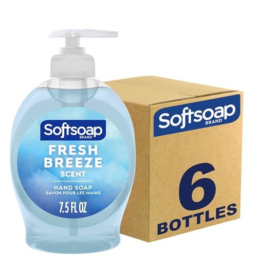 Softsoap Hand Soap Pump Dispenser, Fresh Breeze Scent, 7.5 oz, Pack of 6 Avelisse
