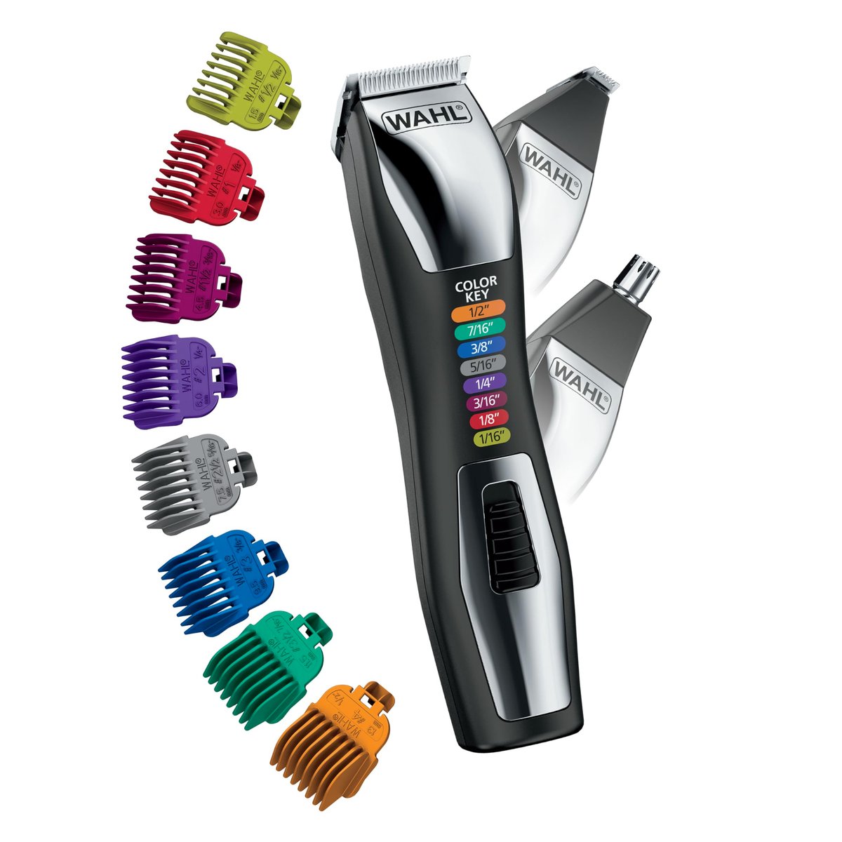 Wahl Color Pro All in One Rechargeable Cordless Beard Trimmer with Detail Eyebrow Trimmer and Rotary Nose Hair Trimmer for Men - Model 3025945 Avelisse