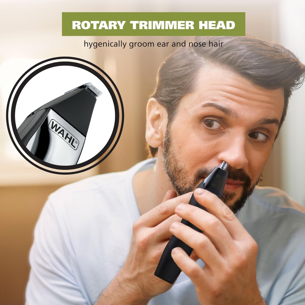 Wahl Color Pro All in One Rechargeable Cordless Beard Trimmer with Detail Eyebrow Trimmer and Rotary Nose Hair Trimmer for Men - Model 3025945 Avelisse