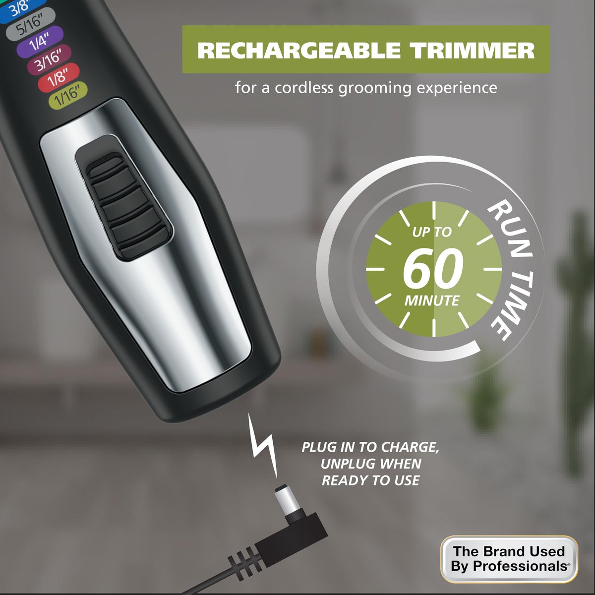 Wahl Color Pro All in One Rechargeable Cordless Beard Trimmer with Detail Eyebrow Trimmer and Rotary Nose Hair Trimmer for Men - Model 3025945 Avelisse