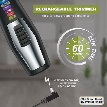 Wahl Color Pro All in One Rechargeable Cordless Beard Trimmer with Detail Eyebrow Trimmer and Rotary Nose Hair Trimmer for Men - Model 3025945 Avelisse