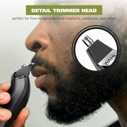 Wahl Color Pro All in One Rechargeable Cordless Beard Trimmer with Detail Eyebrow Trimmer and Rotary Nose Hair Trimmer for Men - Model 3025945 Avelisse