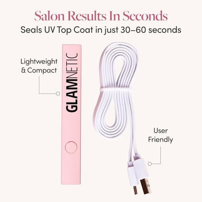 Glamnetic Handheld UV LED Lamp – Compact Travel Nail Curing Lamp, Lightweight & USB Compatible Avelisse