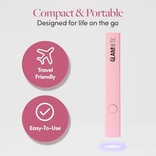 Glamnetic Handheld UV LED Lamp – Compact Travel Nail Curing Lamp, Lightweight & USB Compatible Avelisse