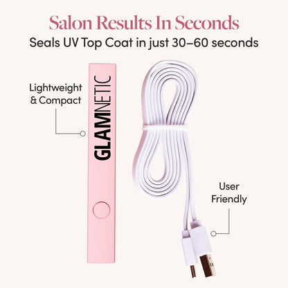Glamnetic Handheld UV LED Lamp – Compact Travel Nail Curing Lamp, Lightweight & USB Compatible Avelisse