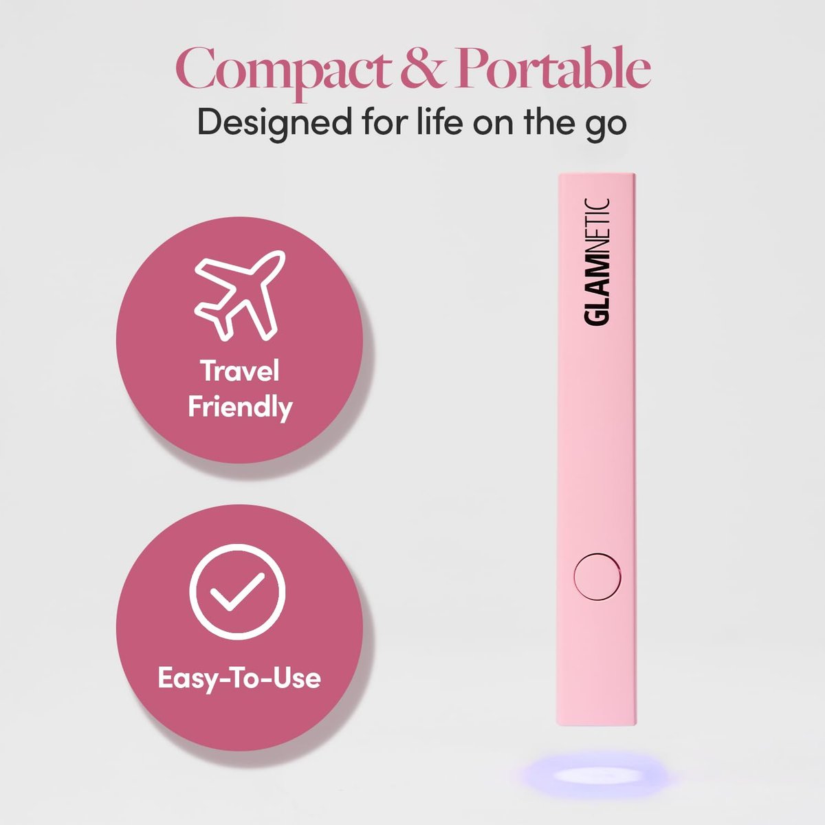 Glamnetic Handheld UV LED Lamp – Compact Travel Nail Curing Lamp, Lightweight & USB Compatible Avelisse