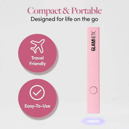 Glamnetic Handheld UV LED Lamp – Compact Travel Nail Curing Lamp, Lightweight & USB Compatible Avelisse