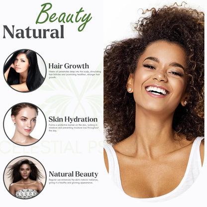 Celestial Psyché USDA Certified Organic Neem Oil (4 Oz) - 100% Pure Natural Oil for Hair Growth, Skin, Nails, Acne, and Anti-Aging Moisturizer