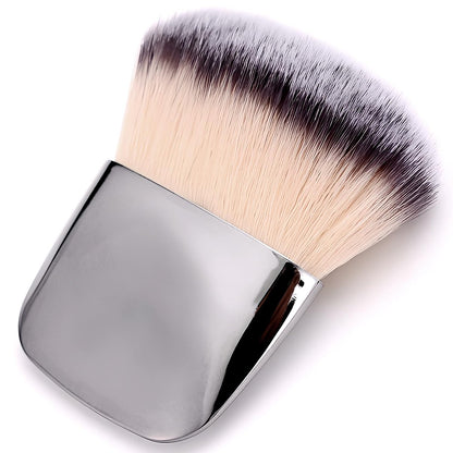 Jaasuee Mini Makeup Brushes Set – Portable Multi-Functional Loose Powder & Blush Brush (Silver, Soft Synthetic Hair)
