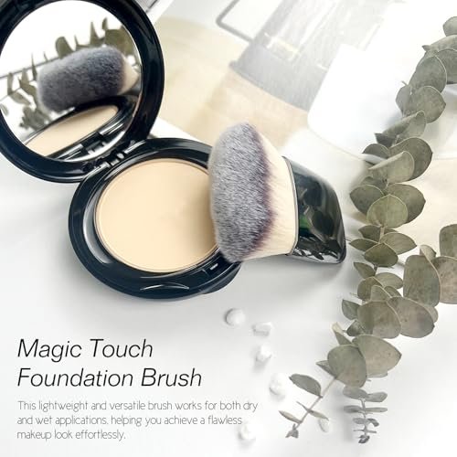 Jaasuee Mini Makeup Brushes Set – Portable Multi-Functional Loose Powder & Blush Brush (Silver, Soft Synthetic Hair) - görsel 4