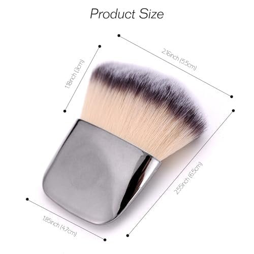Jaasuee Mini Makeup Brushes Set – Portable Multi-Functional Loose Powder & Blush Brush (Silver, Soft Synthetic Hair) - görsel 14