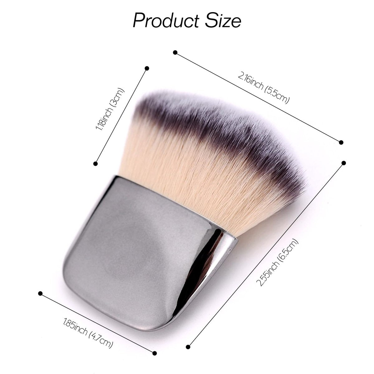 Jaasuee Mini Makeup Brushes Set – Portable Multi-Functional Loose Powder & Blush Brush (Silver, Soft Synthetic Hair) - görsel 13
