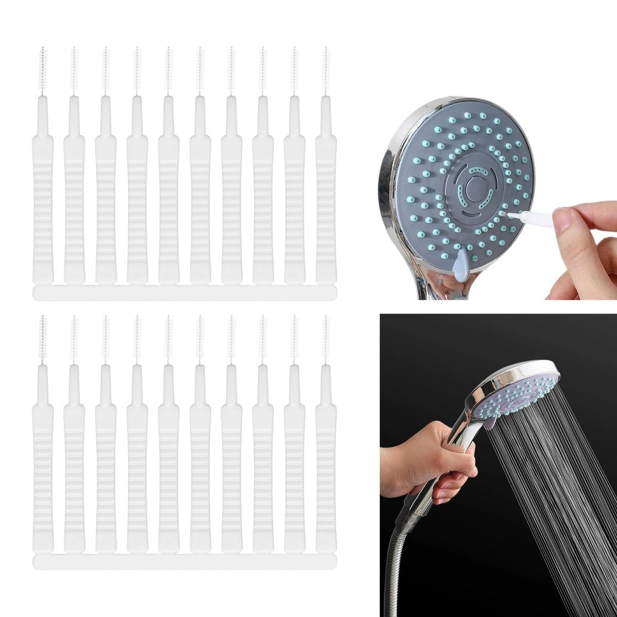 20 PCS Shower Head Cleaning Brush Set for Small Holes – Multifunctional Nozzle, Keyboard & Pore Cleaner - görsel 1