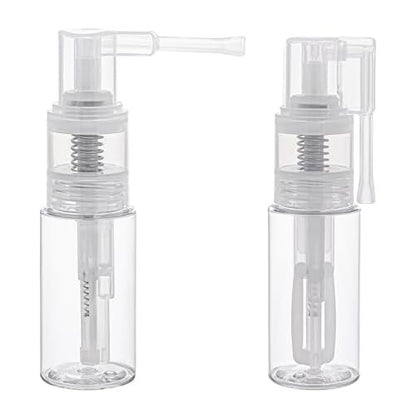 2-Pack Empty Powder Spray Bottles for Makeup, Glitter, Barber, Dry Cleaning & Crafts – 0.87 oz Transparent