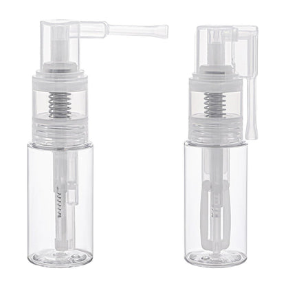 2-Pack Empty Powder Spray Bottles for Makeup, Glitter, Barber, Dry Cleaning & Crafts – 0.87 oz Transparent