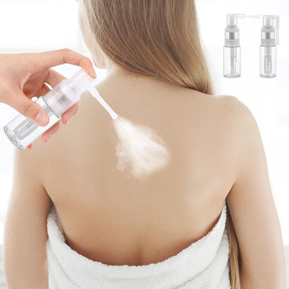 2-Pack Empty Powder Spray Bottles for Makeup, Glitter, Barber, Dry Cleaning & Crafts – 0.87 oz Transparent
