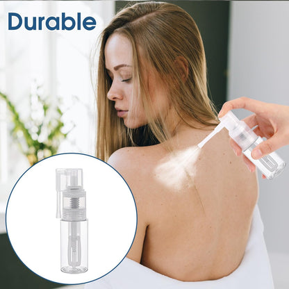 2-Pack Empty Powder Spray Bottles for Makeup, Glitter, Barber, Dry Cleaning & Crafts – 0.87 oz Transparent