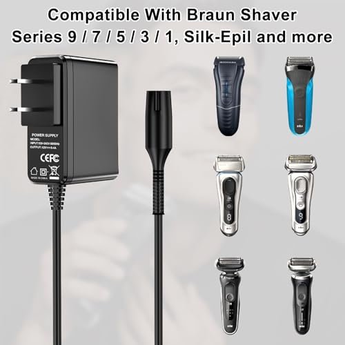 Solopen 12V 5.9Ft Charger Compatible with Braun Shaver Series 9/7/5/3/1, XT5 Electric Razor Trimmer Charging Cord - görsel 4