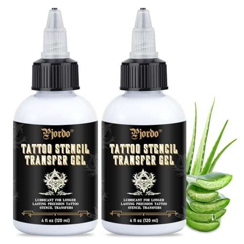 Pjordo 2-Pack Tattoo Stencil Transfer Gel Solution – 8oz Each for Stickers & Paper, Professional & Beginner Tattoo Supplies Avelisse