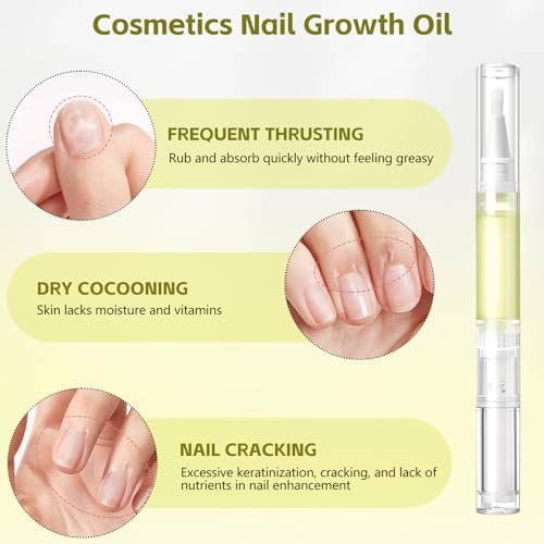 Nailz Nail Growth Pen Set - Radiant Nail Growth Oil, Cuticle Oil for Nails, Nail Strengthener, Moisturizing & Nourishing Pen for Finger Edge Manicure (4-Pack) Avelisse