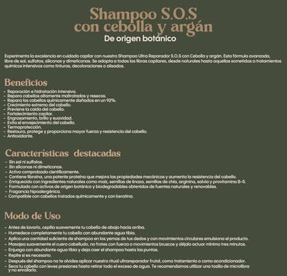 Ritual Botanico Ultra Reparador S.O.S Shampoo with Onion and Argan Oil – Intensive Plex Treatment with Banana & Avocado – Colombian Hair Care Kit (2-Pack, 13.5 Fl Oz Each) Avelisse