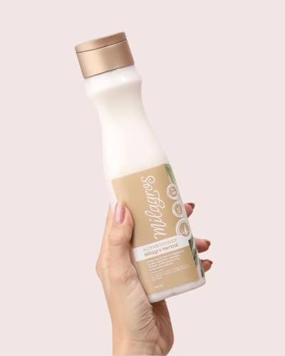 Milagros Herbal Shampoo and Conditioner Set - Rosemary, Ginger & Rice 100% Natural - Fights Hair Loss and Promotes Growth, 15 Fl Oz Each Avelisse