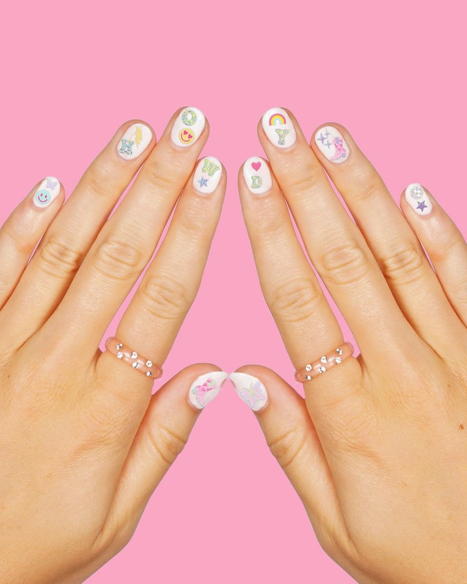 xo, Fetti Party Preppy Nail Stickers - 496 Rainbow Vinyl Decals for Bachelorette, Birthday, and Manicure Fun - görsel 7