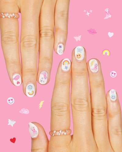 xo, Fetti Party Preppy Nail Stickers - 496 Rainbow Vinyl Decals for Bachelorette, Birthday, and Manicure Fun - görsel 10