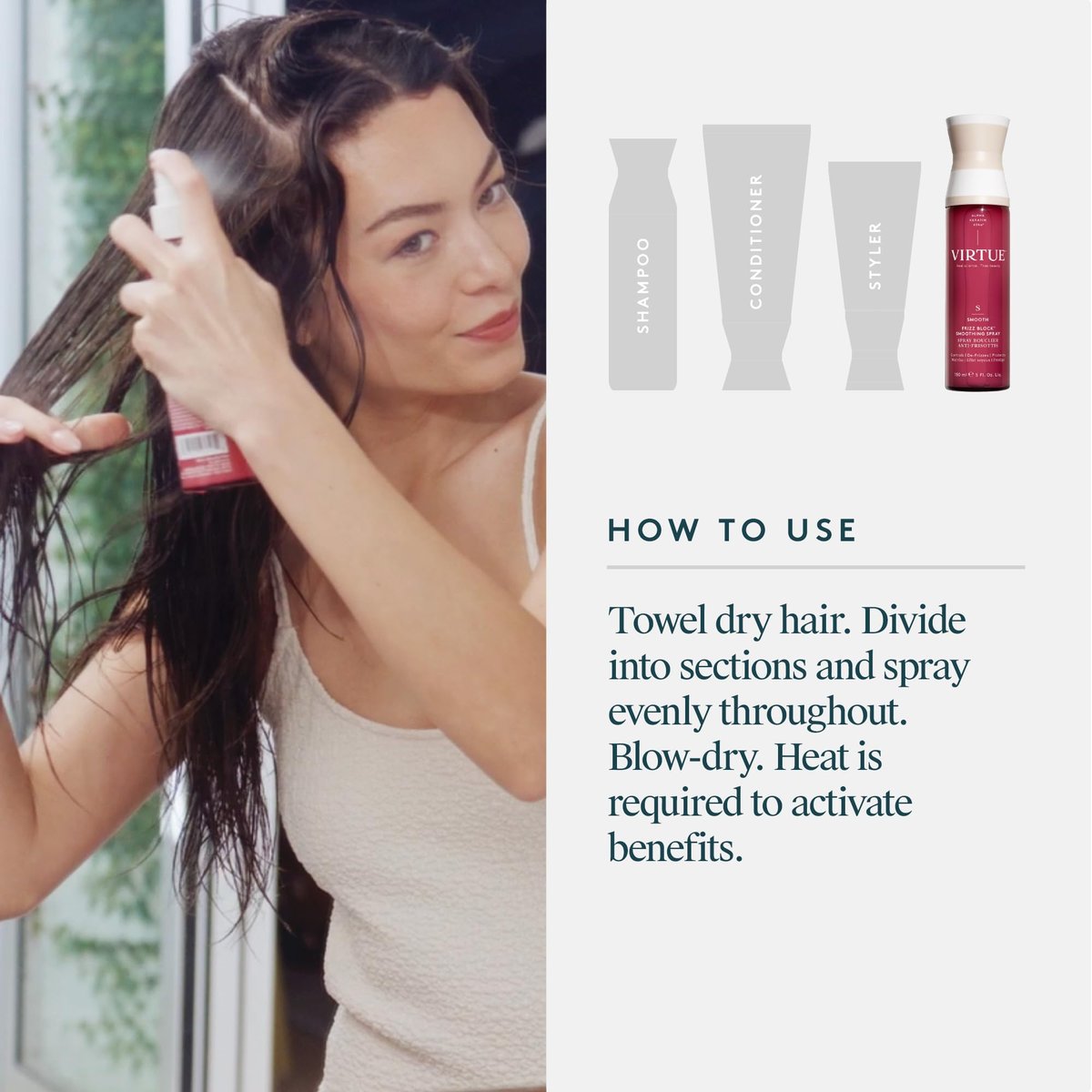 VIRTUE Smooth Frizz Block Spray - 2 Fl Oz Avelisse
