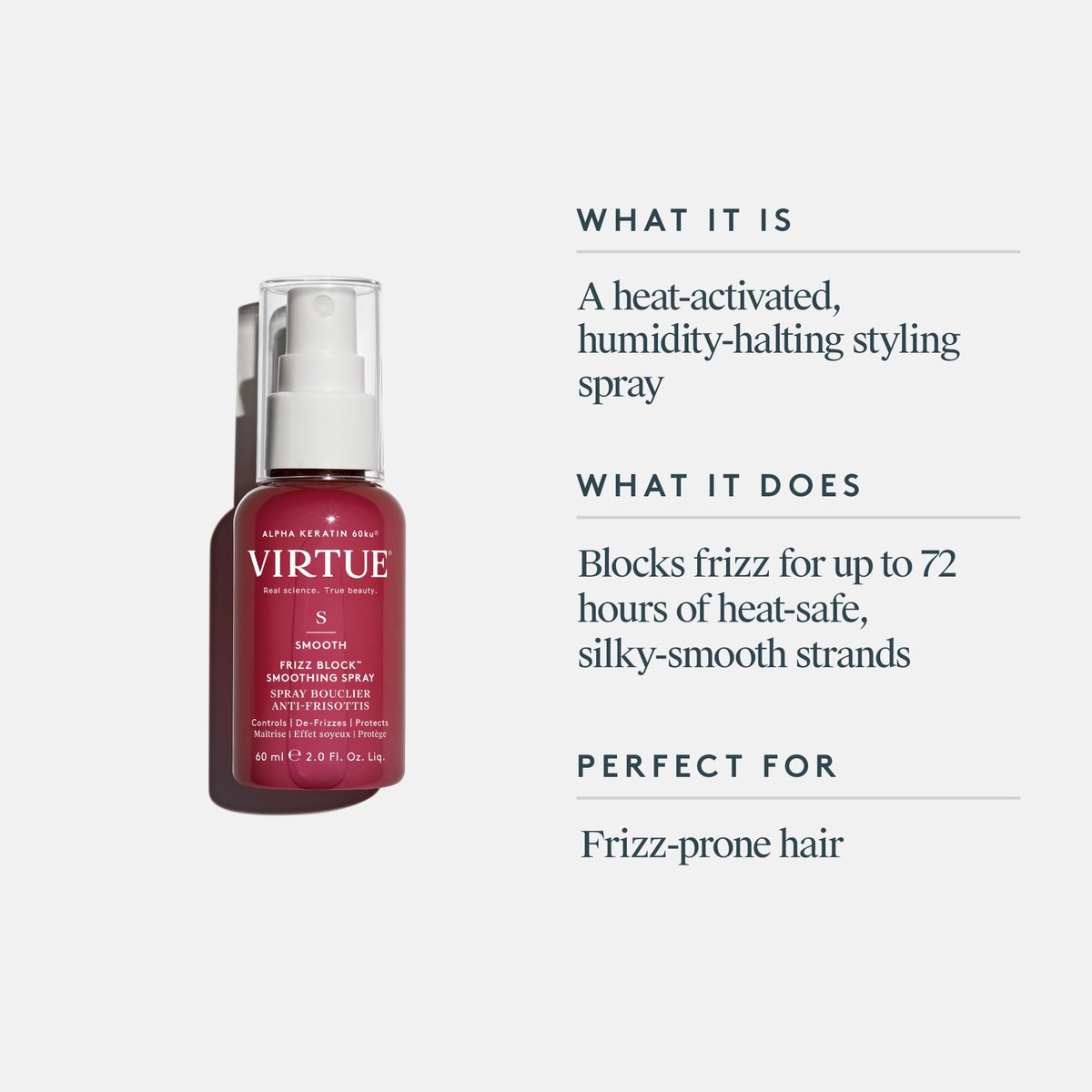 VIRTUE Smooth Frizz Block Spray - 2 Fl Oz Avelisse