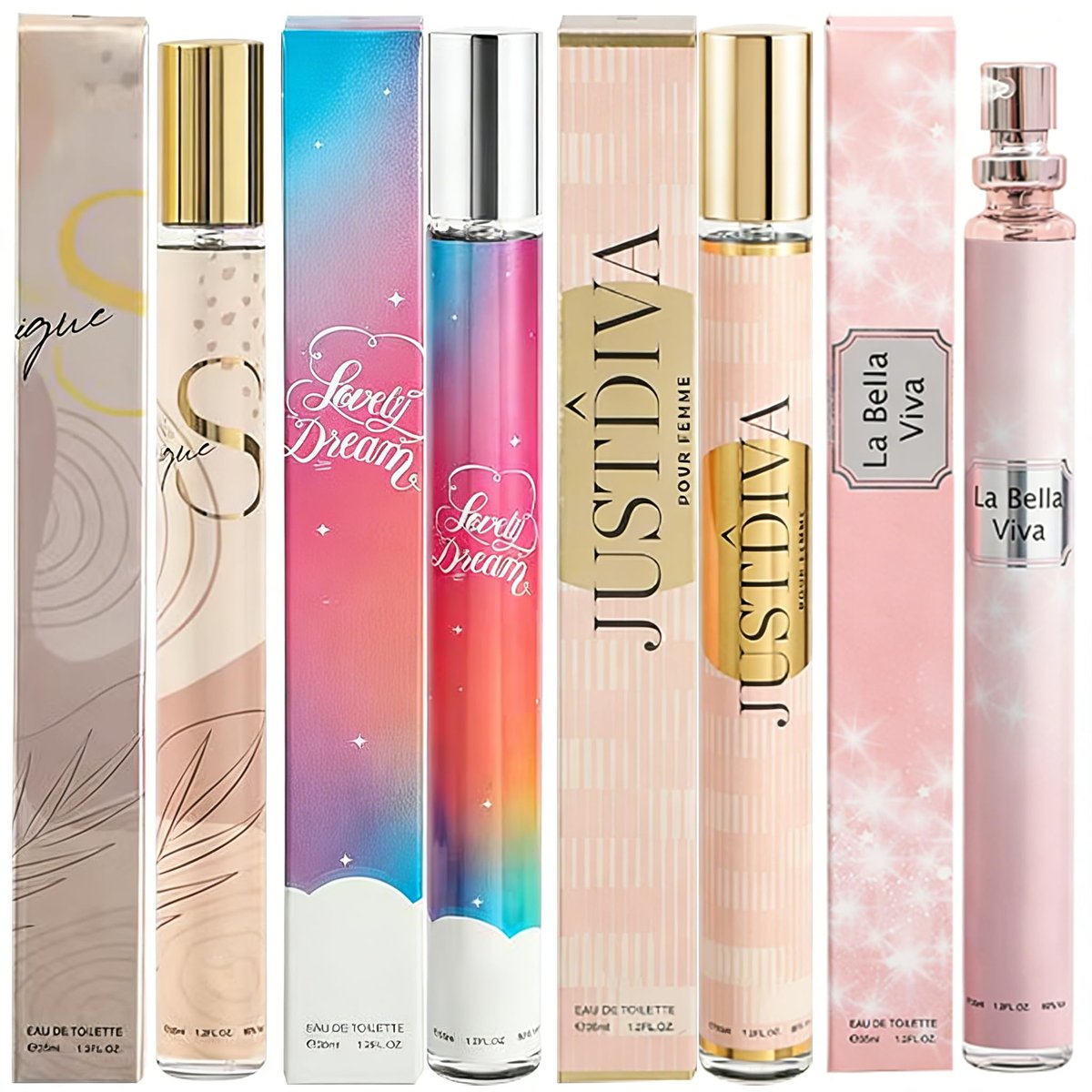 CLOTHES OF SKIN 4 Pack Perfumes for Women - Travel Size Eau de Toilette Set (4x35ml), Natural Long-Lasting Fragrances, Ideal Gift for Mom, Wife, Teen Girls Avelisse