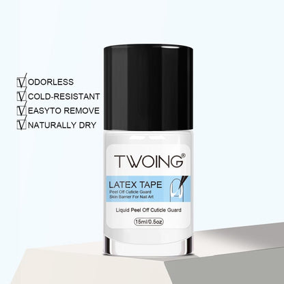 TWOING 15ml Liquid Latex for Nails - Peel Off Cuticle Protectors for Nail Polish, Skin Barrier Manicure, Art Liquid Latex Tape Protector Nail Cuticle Guard (Pack of 2)