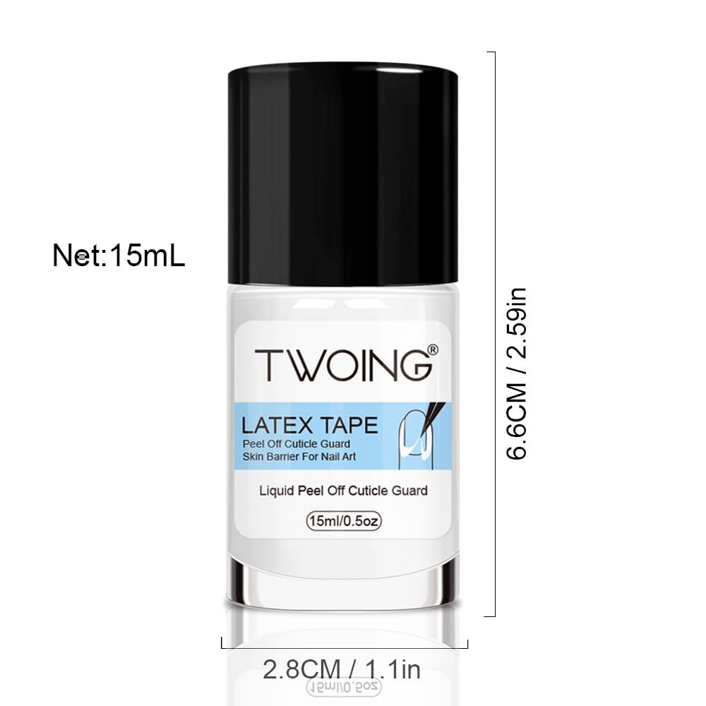 TWOING 15ml Liquid Latex for Nails - Peel Off Cuticle Protectors for Nail Polish, Skin Barrier Manicure, Art Liquid Latex Tape Protector Nail Cuticle Guard (Pack of 2) - görsel 17