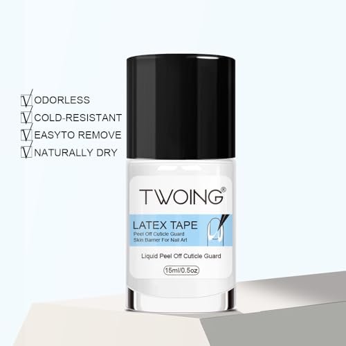 TWOING 15ml Liquid Latex for Nails - Peel Off Cuticle Protectors for Nail Polish, Skin Barrier Manicure, Art Liquid Latex Tape Protector Nail Cuticle Guard (Pack of 2) - görsel 16