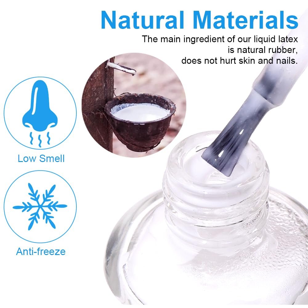 TWOING 15ml Liquid Latex for Nails - Peel Off Cuticle Protectors for Nail Polish, Skin Barrier Manicure, Art Liquid Latex Tape Protector Nail Cuticle Guard (Pack of 2) - görsel 9