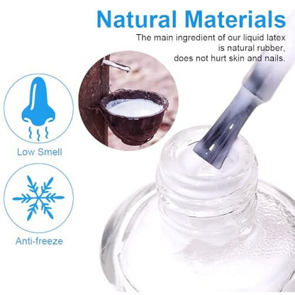 TWOING 15ml Liquid Latex for Nails - Peel Off Cuticle Protectors for Nail Polish, Skin Barrier Manicure, Art Liquid Latex Tape Protector Nail Cuticle Guard (Pack of 2)
