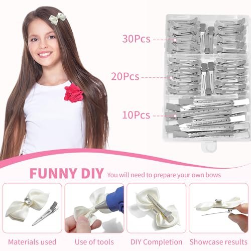 Mia Klein 60-Piece Metal Hair Clips Set – Silver Duckbill Clips in 3 Sizes with Storage Box for Styling, Roller Setting, Salon & DIY Crafts - görsel 6