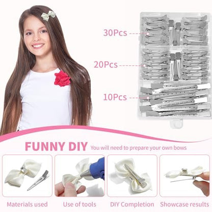 Mia Klein 60-Piece Metal Hair Clips Set – Silver Duckbill Clips in 3 Sizes with Storage Box for Styling, Roller Setting, Salon & DIY Crafts