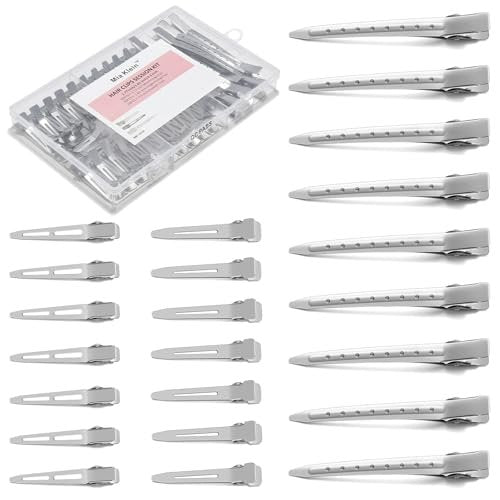 Mia Klein 60-Piece Metal Hair Clips Set – Silver Duckbill Clips in 3 Sizes with Storage Box for Styling, Roller Setting, Salon & DIY Crafts - görsel 2