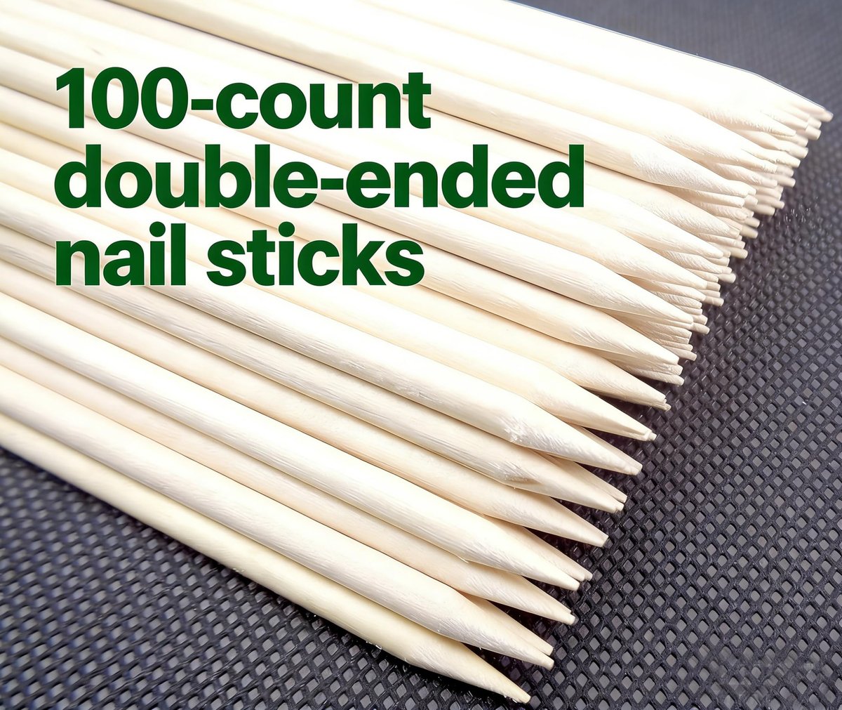 100-Count Double-Ended Natural Wood Cuticle Pusher & Nail Cleaner Sticks for Manicure & Pedicure - görsel 7