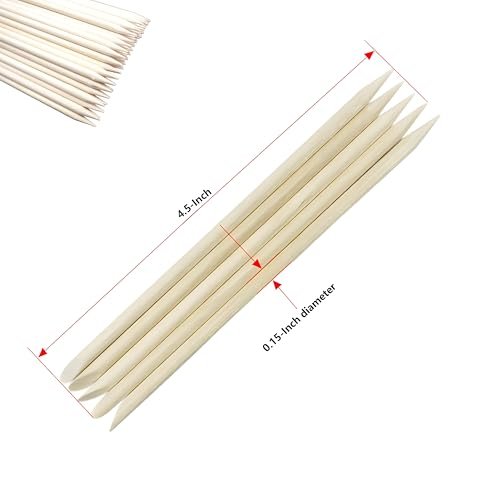 100-Count Double-Ended Natural Wood Cuticle Pusher & Nail Cleaner Sticks for Manicure & Pedicure - görsel 16