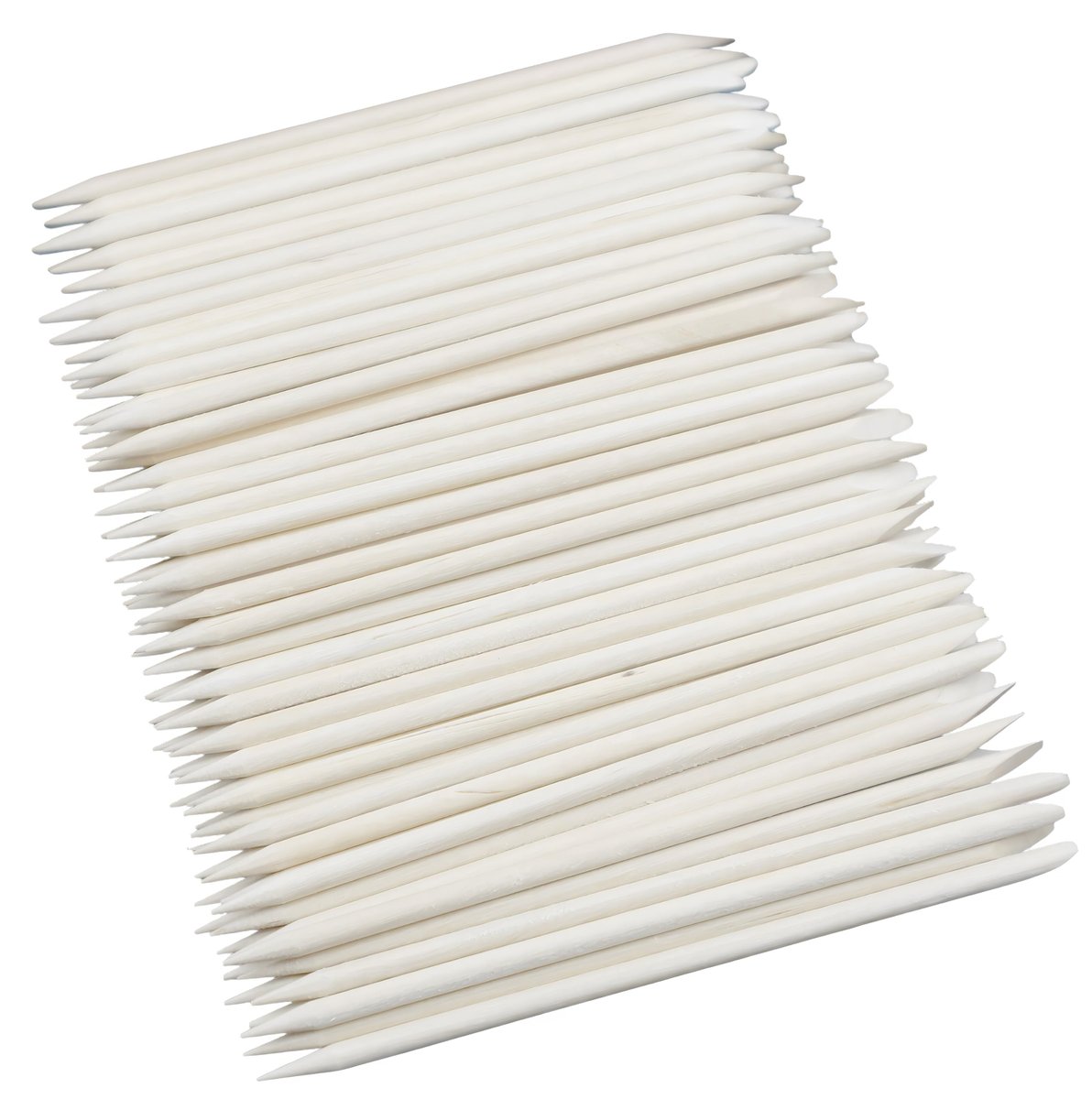 100-Count Double-Ended Natural Wood Cuticle Pusher & Nail Cleaner Sticks for Manicure & Pedicure - görsel 1