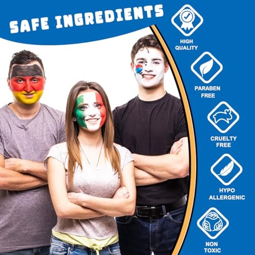 Bowitzki 14 Colors Face & Body Paint Set – Cream Makeup 20ml Each, Water Based for Halloween, Christmas, Stage & Cosplay (0.7 oz) Avelisse